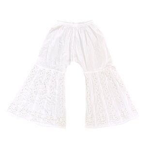 Womens Embroidered Flare bell Bottoms Loose Summer boho festival beach boho M